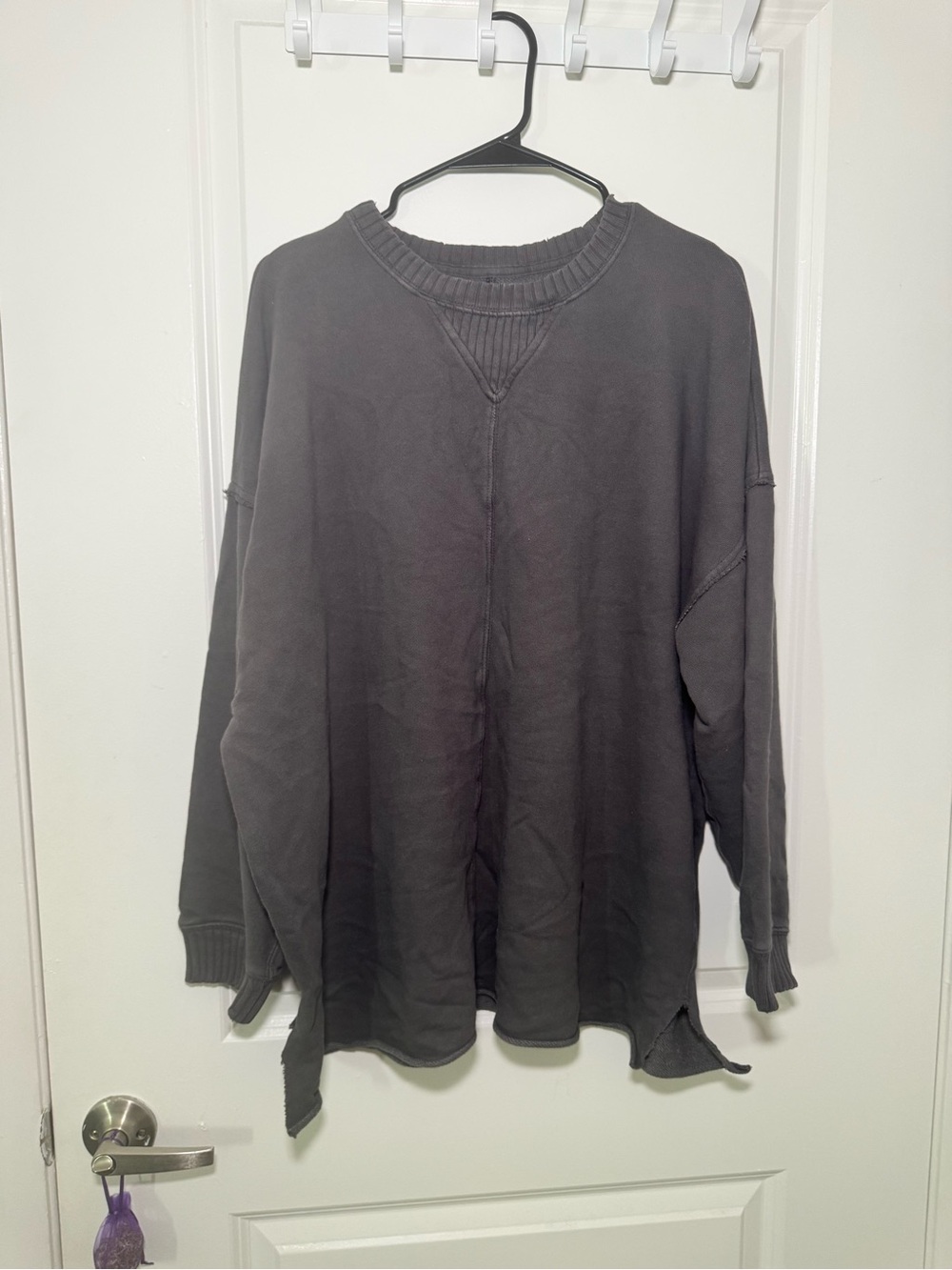 Oversized Crewneck Sweater - Charcoal
